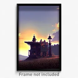 Pixel Art Poster - Antique Outland (8 Bit Psychedelic Trippy Video Game Print)