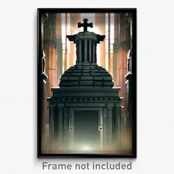 Pixel Art Poster - Giant Crypt (8 Bit Psychedelic Trippy Weird Video Game Print)