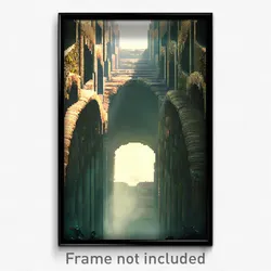 Pixel Art Poster - Thick Aquaduct (8 Bit Psychedelic Trippy Video Game Print)