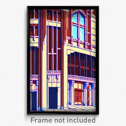 Pixel Art Poster - Antique Anime Architecture (8 Bit Video Game Print)