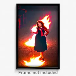 Pixel Art Poster - Rosy Flame (8 Bit Psychedelic Trippy Weird Video Game Print)