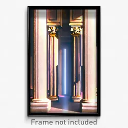 Pixel Art Poster - Detailed Pillar (8 Bit Psychedelic Trippy Video Game Print)