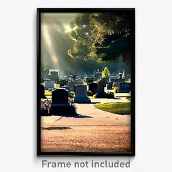 Pixel Art Poster - Bountiful Cemetery (8 Bit Psychedelic Video Game Print)