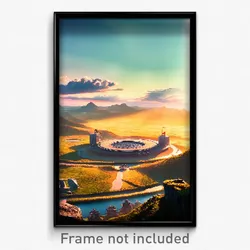 Pixel Art Poster - International Plateau (8 Bit Psychedelic Video Game Print)