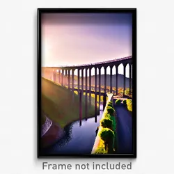 Pixel Art Poster - Imaginative Viaduct (8 Bit Psychedelic Video Game Print)