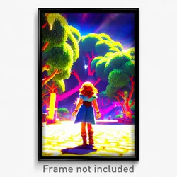 Pixel Art Poster - Vivid Vale (8 Bit Psychedelic Trippy Weird Video Game Print)