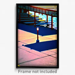 Pixel Art Poster - Sunny Dock (8 Bit Psychedelic Trippy Weird Video Game Print)