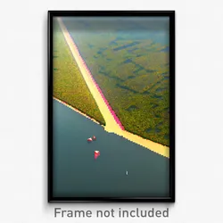 Pixel Art Poster - Triangular Flood Plain (8 Bit Psychedelic Video Game Print)