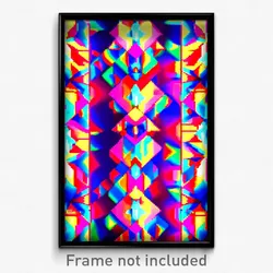 Pixel Art Poster - Kaleidoscopic Synagogue (8 Bit Psychedelic Video Game Print)