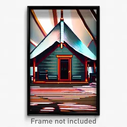 Pixel Art Poster - Polished Hut (8 Bit Psychedelic Trippy Video Game Print)