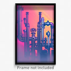 Pixel Art Poster - Frightening Pipes (8 Bit Psychedelic Trippy Video Game Print)
