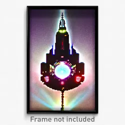 Pixel Art Poster - Humongous Neutron (8 Bit Psychedelic Trippy Video Game Print)