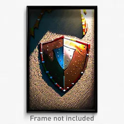 Pixel Art Poster - Coarse Shield (8 Bit Psychedelic Trippy Video Game Print)