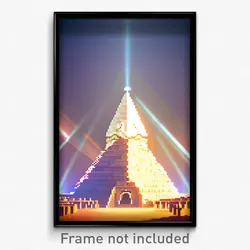 Pixel Art Poster - Unique Pyramid (8 Bit Psychedelic Trippy Video Game Print)