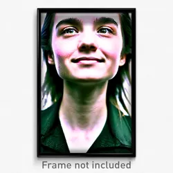 Pixel Art Poster - Flickering Face (8 Bit Psychedelic Trippy Video Game Print)