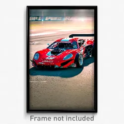 Pixel Art Poster - Damaged Racecar (8 Bit Psychedelic Trippy Video Game Print)