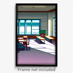 Pixel Art Poster - Negligible Classroom (8 Bit Psychedelic Video Game Print)