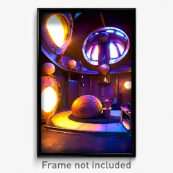 Pixel Art Poster - Spherical Cabin (8 Bit Psychedelic Trippy Video Game Print)