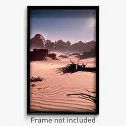 Pixel Art Poster - Damaged Desert (8 Bit Psychedelic Trippy Video Game Print)