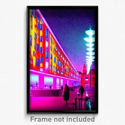 Pixel Art Poster - Upbeat Stockholm (8 Bit Psychedelic Trippy Video Game Print)