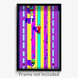 Pixel Art Poster - Vibrant Crossing (8 Bit Psychedelic Trippy Video Game Print)