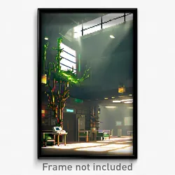Pixel Art Poster - Thorny Hospital (8 Bit Psychedelic Trippy Video Game Print)