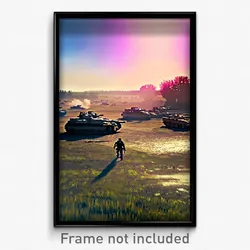 Pixel Art Poster - Active Battlefield (8 Bit Psychedelic Video Game Print)