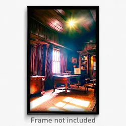 Pixel Art Poster - Old Fashioned Den (8 Bit Psychedelic Trippy Video Game Print)