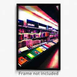 Pixel Art Poster - Plastic Book Store (8 Bit Psychedelic Video Game Print)