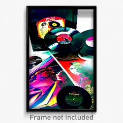 Pixel Art Poster - Rare Vinyl (8 Bit Psychedelic Trippy Weird Video Game Print)