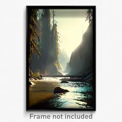 Pixel Art Poster - Humongous Creek (8 Bit Psychedelic Trippy Video Game Print)