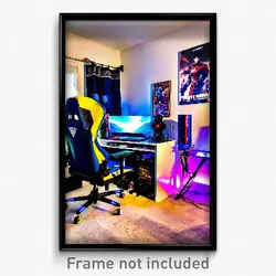 Pixel Art Poster - Great Gaming Room (8 Bit Psychedelic Trippy Video Game Print)
