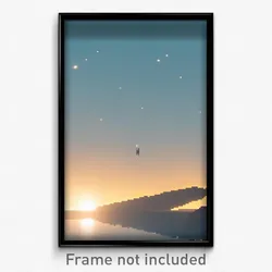 Pixel Art Poster - Peaceful Outer Space (8 Bit Psychedelic Video Game Print)