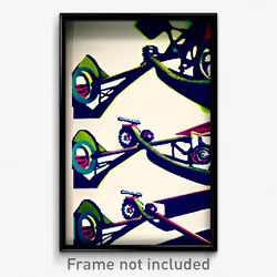 Pixel Art Poster - Quirky Wheels (8 Bit Psychedelic Trippy Video Game Print)