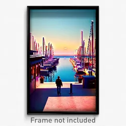 Pixel Art Poster - Tidy Marina (8 Bit Psychedelic Trippy Weird Video Game Print)