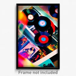 Pixel Art Poster - Different Vinyl (8 Bit Psychedelic Trippy Video Game Print)