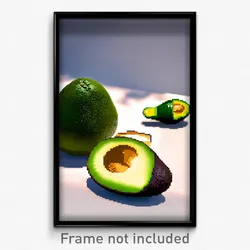 Pixel Art Poster - Glossy Avocado (8 Bit Psychedelic Trippy Video Game Print)