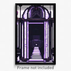 Pixel Art Poster - Unsightly Sepulchre (8 Bit Psychedelic Video Game Print)