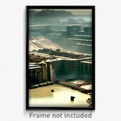 Pixel Art Poster - Dreary Quarry (8 Bit Psychedelic Trippy Video Game Print)