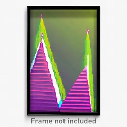 Pixel Art Poster - Triangular Savannah (8 Bit Psychedelic Video Game Print)