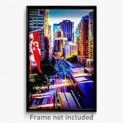 Pixel Art Poster - Magnificent Canadian City (8 Bit Video Game Print)