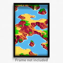 Pixel Art Poster - Shiny Archipelago (8 Bit Psychedelic Trippy Video Game Print)