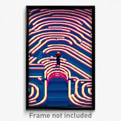 Pixel Art Poster - Gracious Maze (8 Bit Psychedelic Trippy Video Game Print)