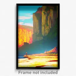 Pixel Art Poster - Stained Cliff (8 Bit Psychedelic Trippy Video Game Print)