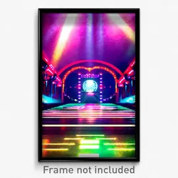 Pixel Art Poster - Admired Discotheque (8 Bit Psychedelic Video Game Print)