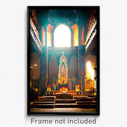 Pixel Art Poster - Marvelous Monastery (8 Bit Psychedelic Video Game Print)