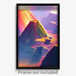 Pixel Art Poster - Small Earthworks (8 Bit Psychedelic Trippy Video Game Print)