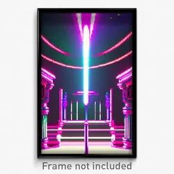 Pixel Art Poster - Showy Kingdom (8 Bit Psychedelic Trippy Video Game Print)