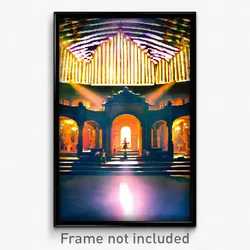 Pixel Art Poster - Enchanting Amphitheatre (8 Bit Psychedelic Video Game Print)