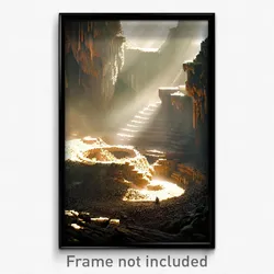 Pixel Art Poster - Cavernous Pit (8 Bit Psychedelic Trippy Video Game Print)
